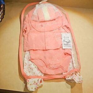 New! 9pc, 6-9mo, pink, Duck. Duck Goose, "Little & Loved" Set